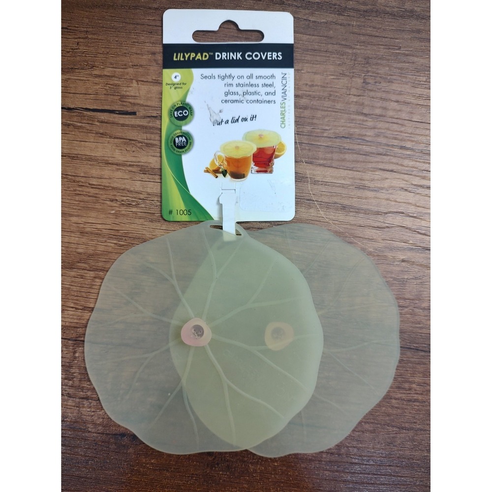 Extra Small 4" Lilypad Silicone Drink Covers Set of 2 Food Grade Sealers BPA Fre
